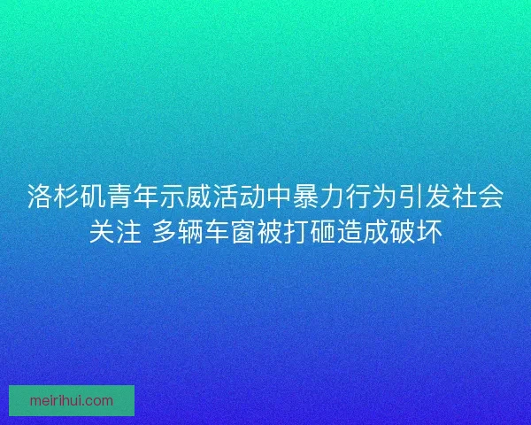洛杉矶青年示威活动中暴力行为引发社会关注 多辆车窗被打砸造成破坏 洛杉矶青年示威活动中暴力行为引发社会关注 多辆车窗被打砸造成破坏